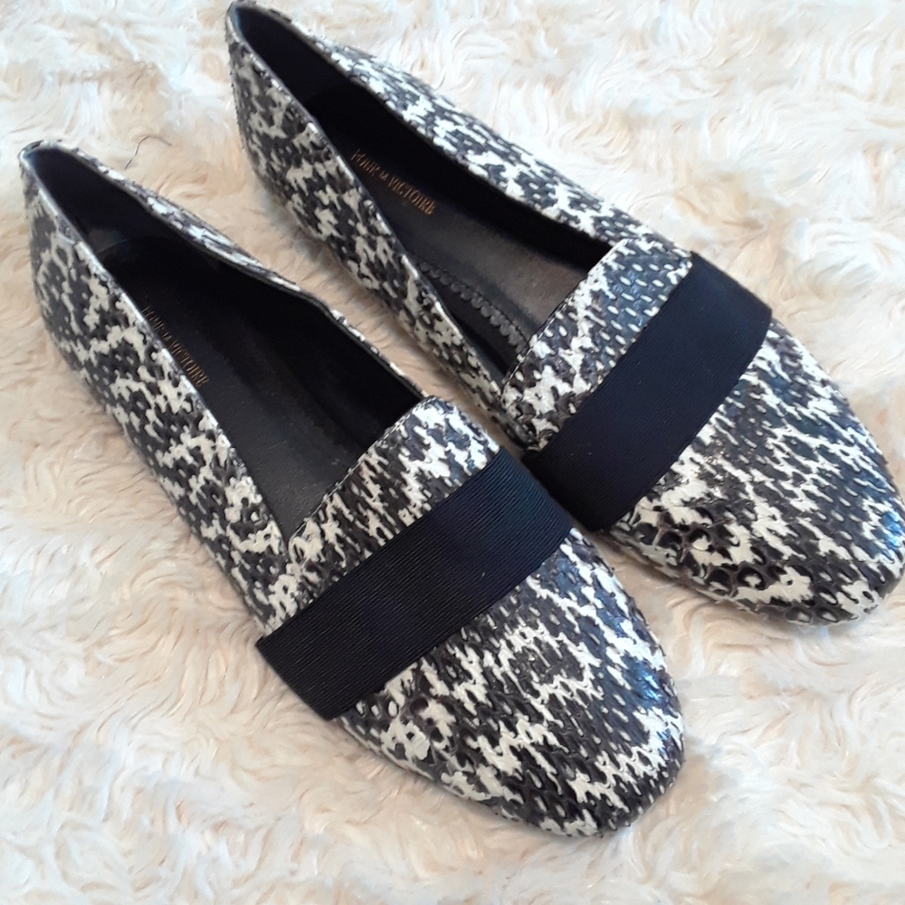 Snakeskin Loafers Pour by La Victoire  Sz 8